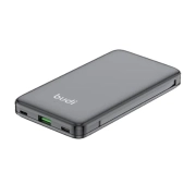 پاوربانک بودی 10000 میلی آمپر 20 وات مدل Budi PB088B دارای یک خروجی USB و دو کابل خروجی USB-C و لایتنینگ با گارانتی 18 ماهه شرکتی (6 ماه تعویض)