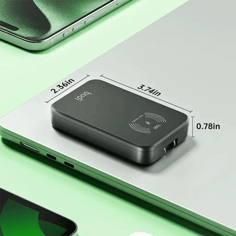 شارژر 30 وات بودی مدل Budi AC336WSB با دو خروجی USB-C، یک خروجی USB و شارژر بی سیم - مشکی 7