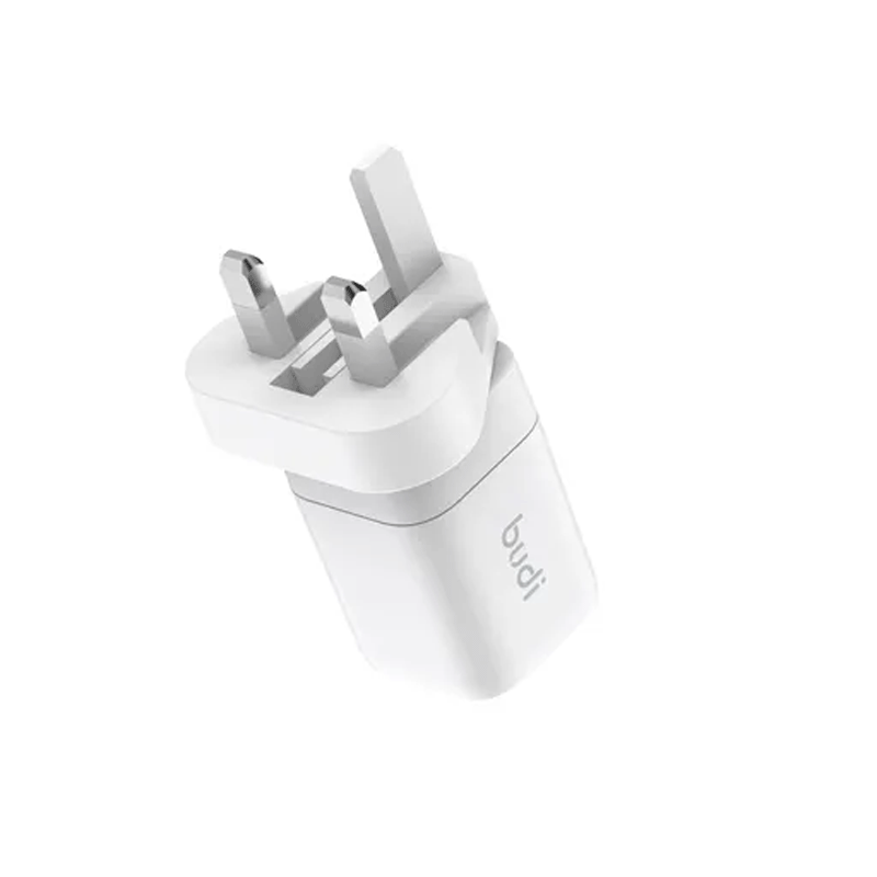 شارژر دیواری 33 وات بودی مدل Budi AC016RSW با دو خروجی USB-C - سفید 4