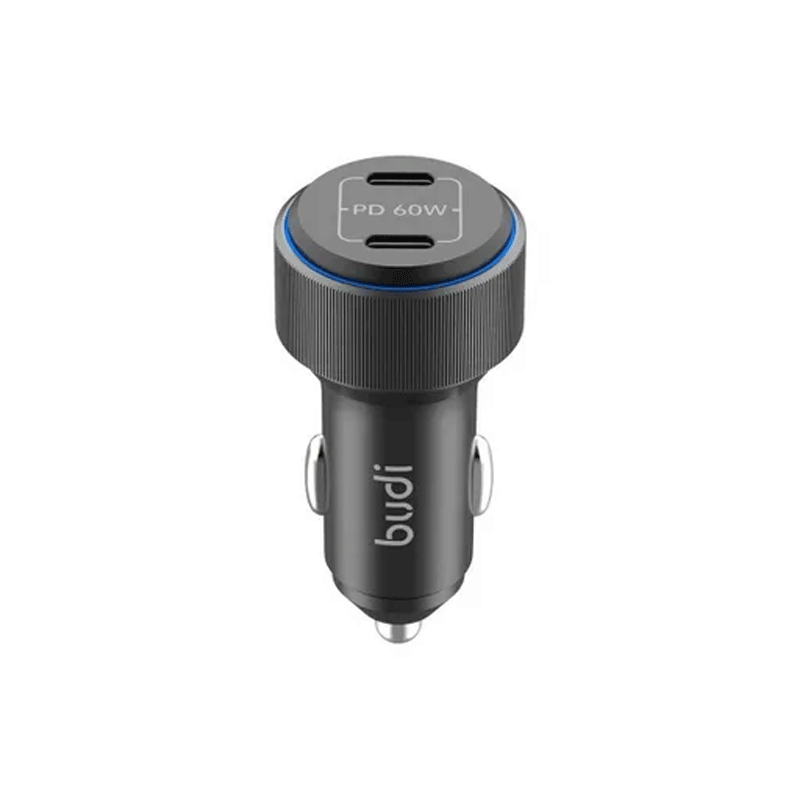 شارژر فندکی 60 وات بودی مدل Budi CC632RB با دو خروجی USB-C - مشکی 4