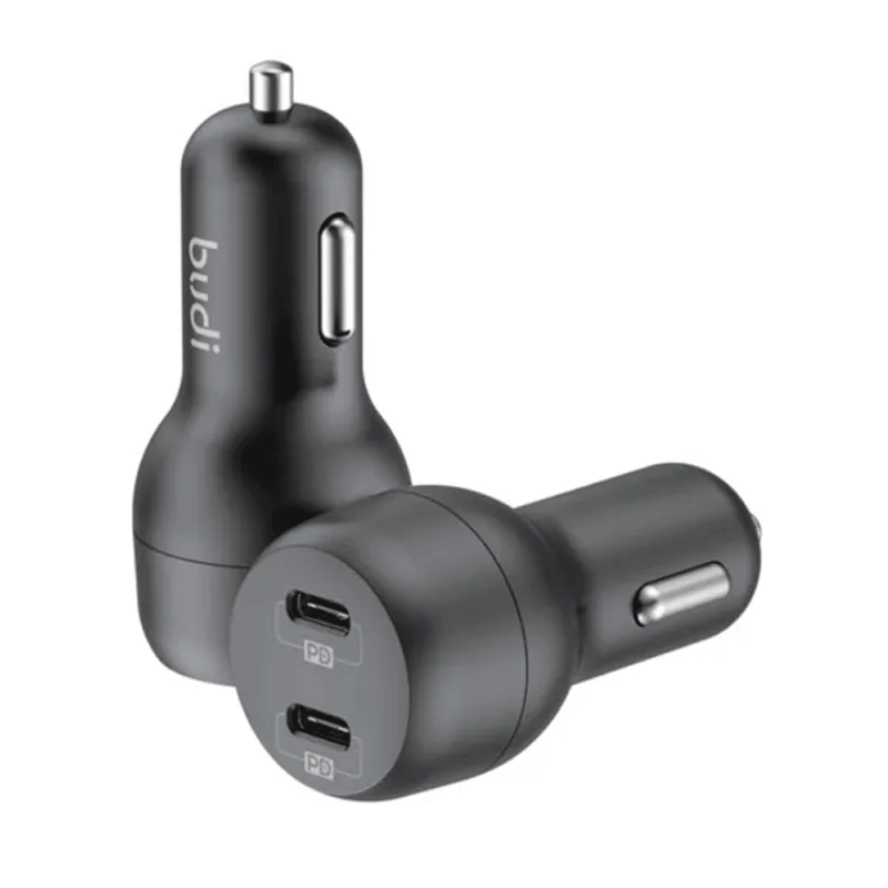 شارژر فندکی 40 وات بودی مدل Budi CC108RB با دو خروجی USB-C - مشکی 1