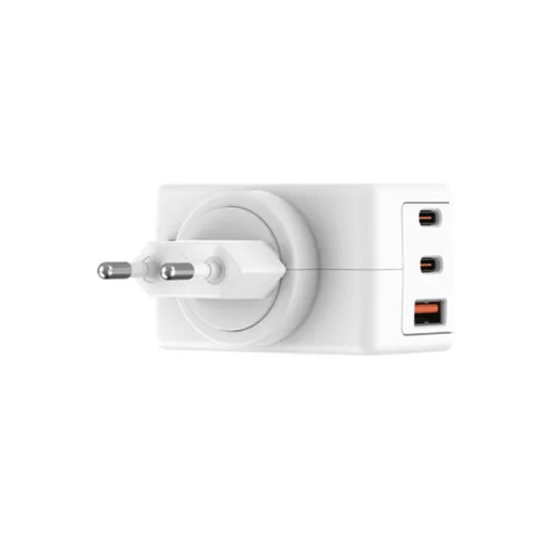 شارژر دیواری 65 وات بودی مدل Budi AC352EW با یک خروجی USB و دو خروجی USB-C و سری قابل چرخش - سفید 1