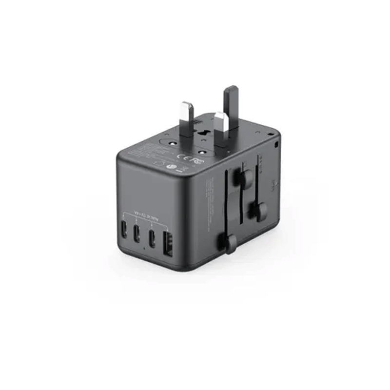 شارژر دیواری 30 وات بودی مدل Budi AC355B30 با یک خروجی USB و چهار خروجی USB-C - مشکی 3