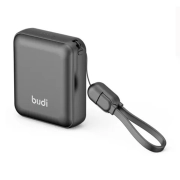 پاوربانک 10000 میلی آمپر بودی توان 22.5 وات بودی مدل Budi PB092B با 3 پورت خروجی و کابل USB-C با گارانتی 18 ماهه شرکتی (6 ماه تعویض)
