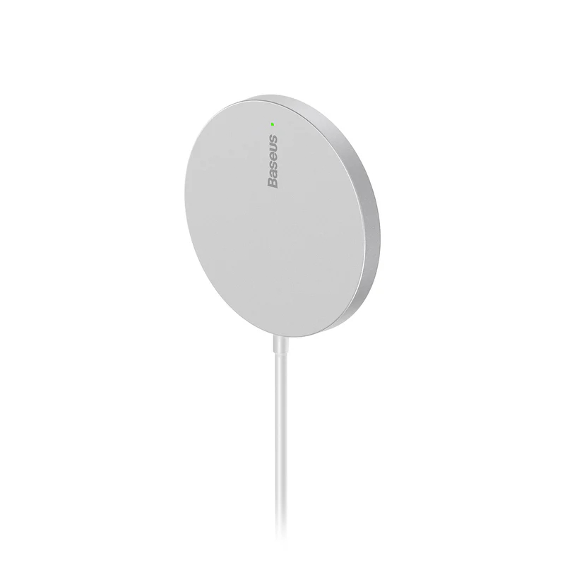شارژر بی سیم 15 وات باسئوس مدل Baseus Simple Mini3 Magnetic Wireless Charger CCJJ040001 - نقره ای 1