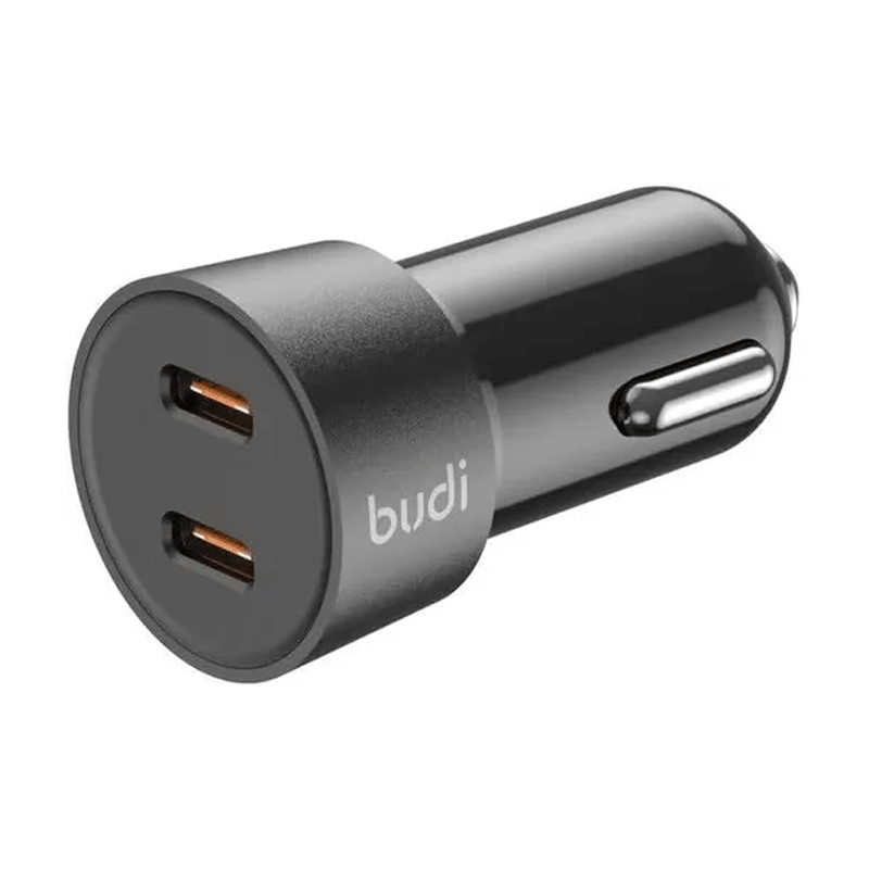 شارژر فندکی 33 وات بودی مدل Budi CC622RTTB با دو خروجی USB-C و کابل شارژ USB-C - مشکی 2