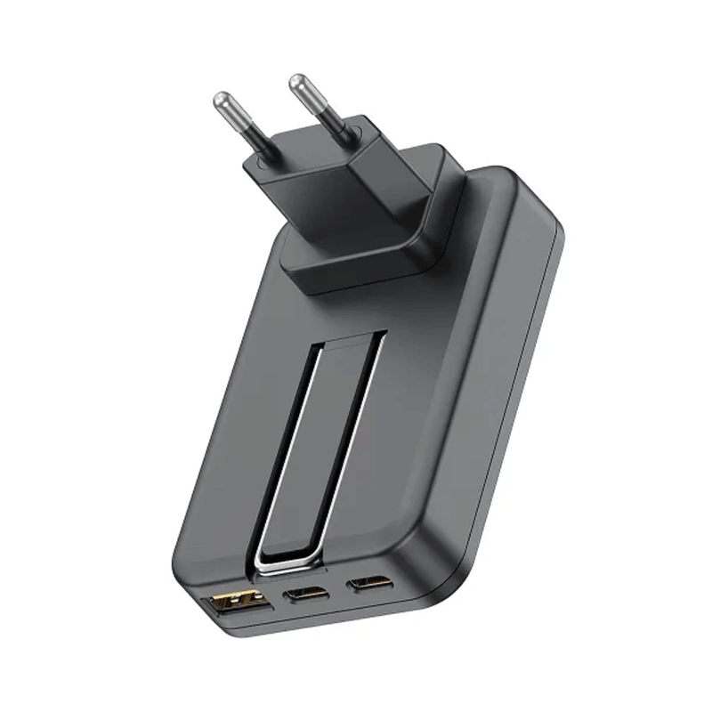 شارژر 30 وات بودی مدل Budi AC336WSB با دو خروجی USB-C، یک خروجی USB و شارژر بی سیم - مشکی 1