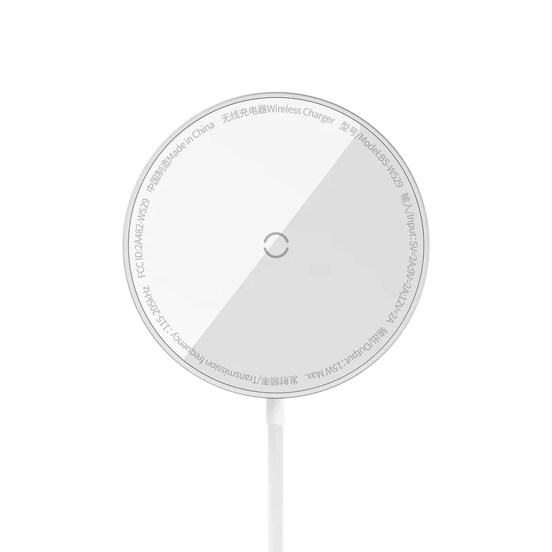 شارژر بی سیم 15 وات باسئوس مدل Baseus Simple Mini3 Magnetic Wireless Charger CCJJ040001 - نقره ای 2