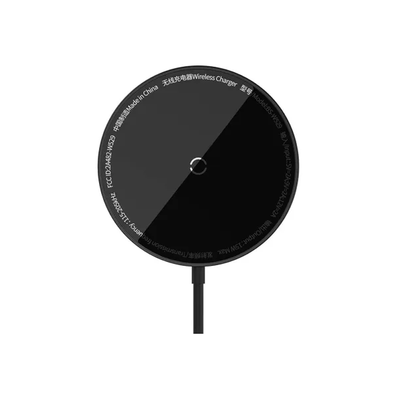 شارژر بی سیم 15 وات باسئوس مدل Baseus Simple Mini3 Magnetic Wireless Charger CCJJ040001 - مشکی