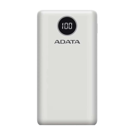 پاوربانک 20000 میلی‌آمپر ای دیتا 18 وات مدل Adata P20000QCD با گارانتی 18 ماهه شرکتی - سفید