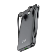 پاوربانک بودی 10000 میلی آمپر 20 وات مدل Budi PB088B دارای یک خروجی USB و دو کابل خروجی USB-C و لایتنینگ با گارانتی 18 ماهه شرکتی (6 ماه تعویض)