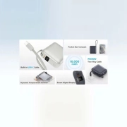 پاوربانک 10000 میلی آمپر کیو سی وای 35 وات مدل QCY PB10C با گارانتی 18 ماهه شرکتی - نقره ای