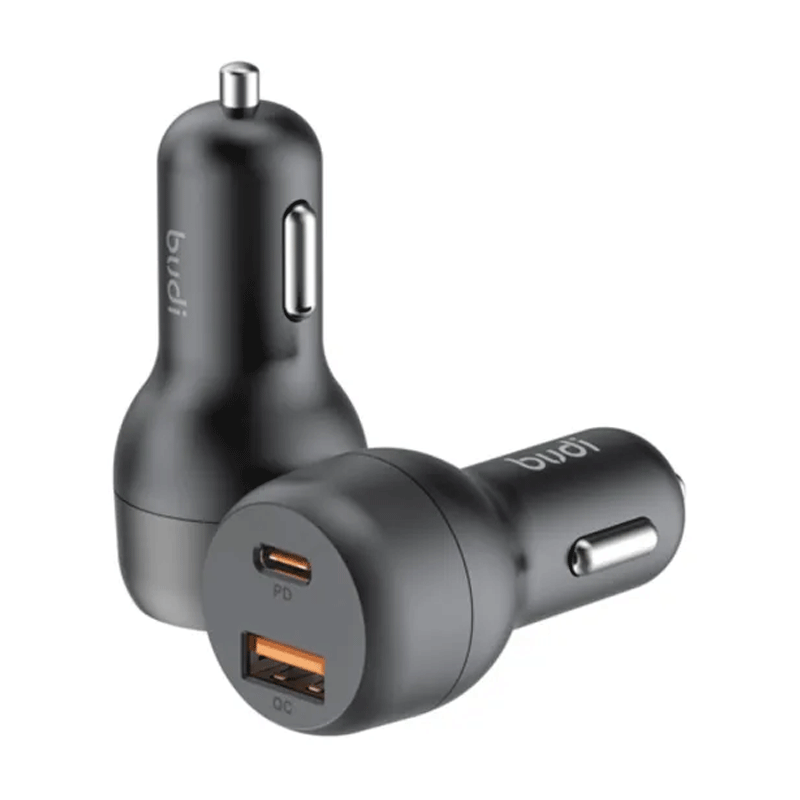 شارژر فندکی 38 وات بودی مدل Budi CC108TB با خروجی USB و USB-C - مشکی 1