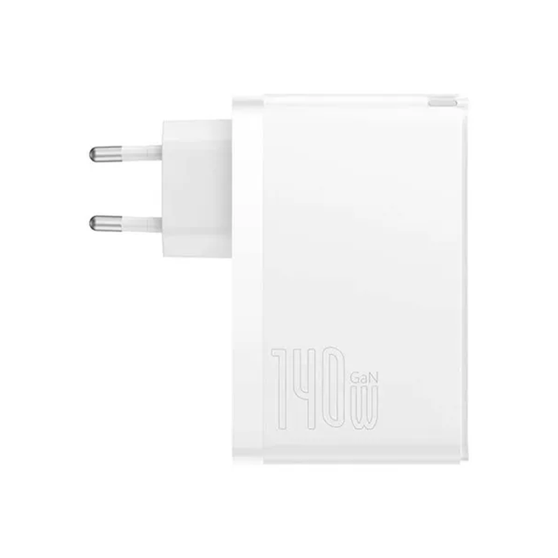 شارژر دیواری 140 وات باسئوس مدل Baseus GaN5 Pro Fast Charger 2C+U 140W EU CCGP10020 با 2 خروجی USB-C و 1 خروجی USB به همراه کابل دو سر USB-C - سفید 3