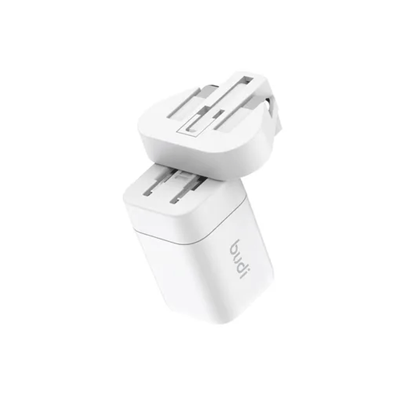 شارژر دیواری 33 وات بودی مدل Budi AC016RSW با دو خروجی USB-C - سفید 5