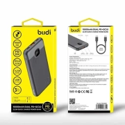 پاوربانک بودی 10000 میلی آمپر 22.5 وات مدل Budi PB089B با دو خروجی USB-C و یک خروجی USB و یک کابل همراه USB-C با گارانتی 18 ماهه شرکتی (6 ماه تعویض)