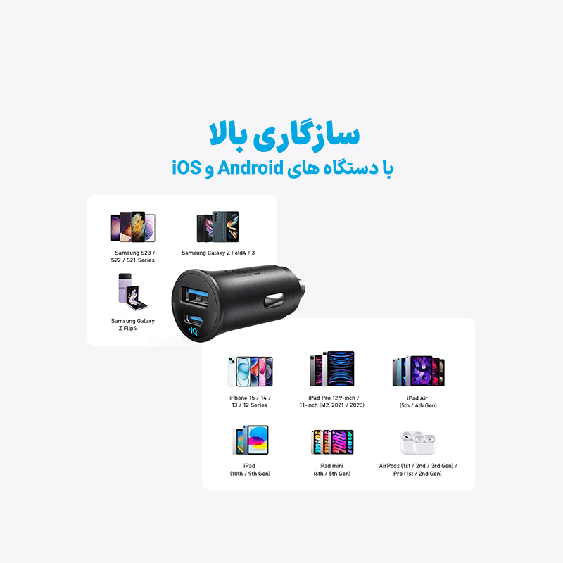 شارژر فندکی انکر مدل A2741- مشکی 3