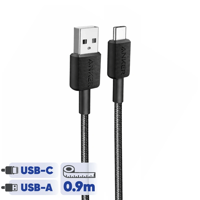کابل تبدیل USB-A به USB-C انکر مدل A81H5- مشکی 5