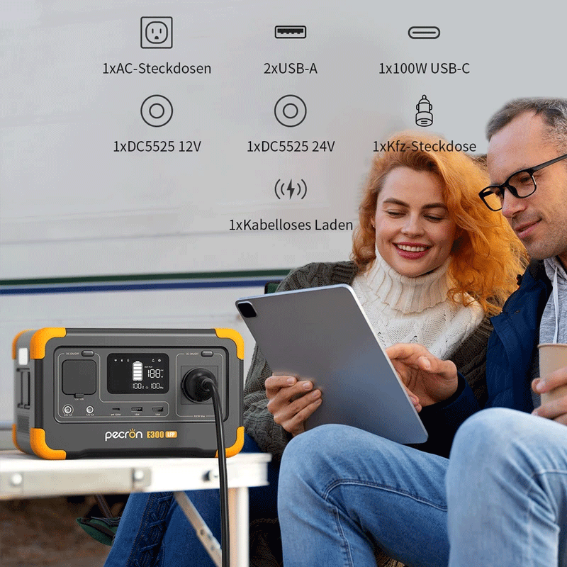 پاور استیشن پکرون مدل E300 LFP ظرفیت 15000 میلی آمپر ساعت - مشکی