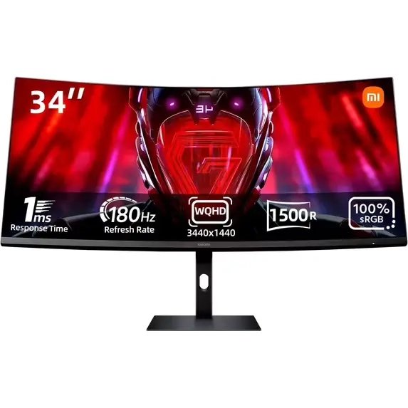 مانیتور گیمینگ خمیده 34 اینچ شیائومی مدل G34WQi مشکی - گارانتی 18 ماهه پوزیترون